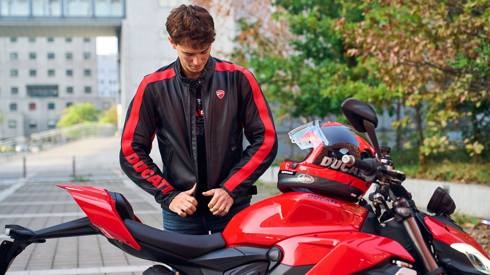 Rider gearing up
